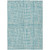 3' X 5' Teal Blue And Ivory Striped Washable Indoor Outdoor Area Rug