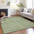 3' X 5' Green And Ivory Geometric Washable Indoor Outdoor Area Rug Transitional Style - Green, Ivory Color
