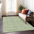 3' X 5' Green And Ivory Geometric Washable Indoor Outdoor Area Rug Transitional Style - Green, Ivory Color