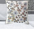 26" x 26" Off White Peacock Blown Seam Floral Indoor Outdoor Throw Pillow