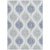 5' X 8' Sky Blue Ivory And Denim Blue Ikat Washable Indoor Outdoor Area Rug