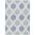 5' X 8' Sky Blue Ivory And Denim Blue Ikat Washable Indoor Outdoor Area Rug