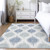 5' X 8' Sky Blue Ivory And Denim Blue Ikat Washable Indoor Outdoor Area Rug