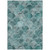 5' X 8' Teal Blue Aqua And Gray Abstract Washable Indoor Outdoor Area Rug Transitional Style - Teal Blue, Aqua, Gray Color