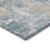8' Runner Teal and Taupe Abstract Washable Non Skid Indoor Outdoor Runner Rug