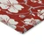 5' X 8' Red Ivory And Gray Floral Washable Indoor Outdoor Area Rug