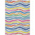 3' X 5' Ivory Blue Pink And Yellow Striped Washable Indoor Outdoor Area Rug