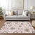 5' X 8' Pink Ivory And Chocolate Floral Washable Indoor Outdoor Area Rug