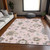 5' X 8' Pink Ivory And Chocolate Floral Washable Indoor Outdoor Area Rug