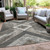 3' X 5' Brown And Gray Geometric Washable Indoor Outdoor Area Rug