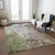 3' X 5' Brown And Green Abstract Washable Indoor Outdoor Area Rug