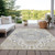 5' X 8' Beige Ivory And Gray Oriental Washable Indoor Outdoor Area Rug