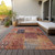 3' X 5' Red Orange And Blue Patchwork Washable Indoor Outdoor Area Rug