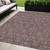 5' X 8' Merlot Gray And Taupe Floral Washable Indoor Outdoor Area Rug