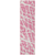 8' Runner Pink and Ivory Abstract Washable Non Skid Indoor Outdoor Runner Rug