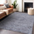 3' X 5' Blue And Gray Floral Washable Indoor Outdoor Area Rug