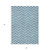 3' X 5' Teal Blue And Ivory Chevron Washable Indoor Outdoor Area Rug