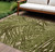 6' X 9' Ivory And Green Palm Leaf Indoor Outdoor Area Rug - Ivory, Green