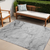 5' X 8' Gray Abstract Washable Non Skid Indoor Outdoor Area Rug Transitional Style - Gray Color