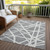 5' X 8' Gray And Ivory Geometric Washable Indoor Outdoor Area Rug Transitional Style - Gray, Ivory Color