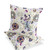 Set of Two 16" X 16" Purple and White Peacock Blown Seam Eclectic Indoor Outdoor Throw Pillow Polyester