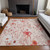 3' X 5' Salmon And Coral Floral Washable Indoor Outdoor Area Rug