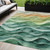 5' X 8' Teal Blue Abstract Washable Indoor Outdoor Area Rug Transitional Style - Teal Blue Color