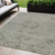 5' X 8' Sage And Beige Floral Washable Indoor Outdoor Area Rug