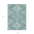5' X 8' Aqua Teal Blue And Ivory Medallion Washable Indoor Outdoor Area Rug