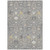 3' X 5' Gray Gold And Ivory Oriental Washable Indoor Outdoor Area Rug