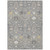 3' X 5' Gray Gold And Ivory Oriental Washable Indoor Outdoor Area Rug