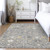 3' X 5' Gray Gold And Ivory Oriental Washable Indoor Outdoor Area Rug
