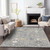 3' X 5' Gray Gold And Ivory Oriental Washable Indoor Outdoor Area Rug