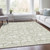 5' X 8' Green And Beige Geometric Washable Indoor Outdoor Area Rug - Green, Beige