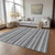5' X 8' Black Silver and Gray Striped Washable Indoor Outdoor Area Rug