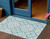 3' X 5' Teal Blue Aqua And Ivory Geometric Washable Indoor Outdoor Area Rug
