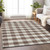 5' X 8' Brown And Beige Plaid Washable Indoor Outdoor Area Rug - Brown, Beige
