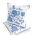 Set of Two 16" X 16" Blue and White Botanical Indoor Outdoor Throw Pillow - 606114848486