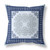 18" X 18" Light Blue Blown Seam Floral Indoor Outdoor Throw Pillow