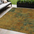 5' X 8' Copper And Green Abstract Washable Indoor Outdoor Area Rug