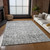 3' X 5' Silver Gray And Pewter Oriental Washable Indoor Outdoor Area Rug