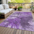3' X 5' Purple Lilac And Eggplant Abstract Washable Indoor Outdoor Area Rug