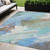 5' X 8' Sky Blue And Teal Blue Abstract Washable Indoor Outdoor Area Rug