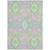 5' X 8' Pink Green And Blue Oriental Washable Indoor Outdoor Area Rug