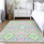 5' X 8' Pink Green And Blue Oriental Washable Indoor Outdoor Area Rug