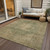 3' X 5' Artichoke Green And Beige Medallion Washable Indoor Outdoor Area Rug