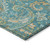 8' Runner Teal Paisley Washable Non Skid Indoor Outdoor Runner Rug