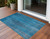 2' X 3' Blue Striped Washable Non Skid Indoor Outdoor Area Rug - 608219024031