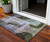 3' X 5' Olive Green Purple And Charcoal Abstract Washable Indoor Outdoor Area Rug