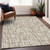 3' X 5' Tan And Beige Abstract Washable Indoor Outdoor Area Rug